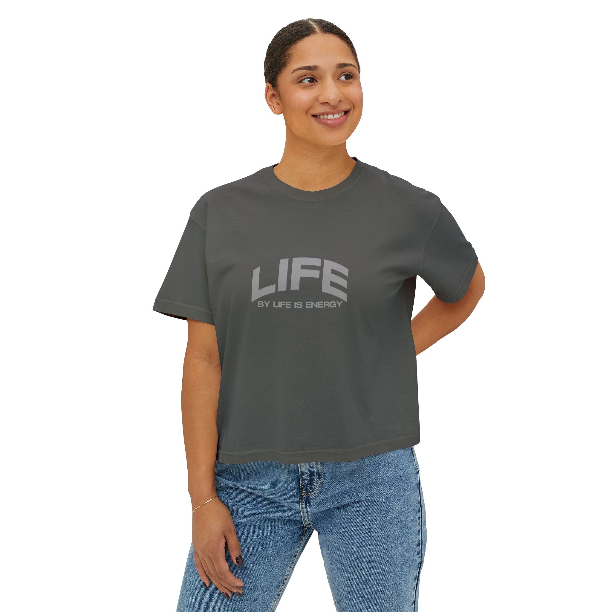 'LIFE BY LIFE IS ENERGY' Graphic T-Shirt for Casual Comfort